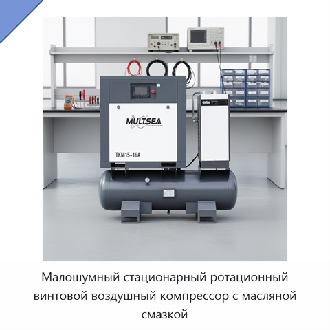 Малошумный стационарный ротационный винтовой воздушный компрессор с масляной смазкой