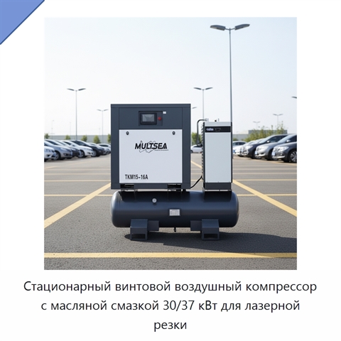 Стационарный винтовой воздушный компрессор с масляной смазкой 30/37 кВт для лазерной резки