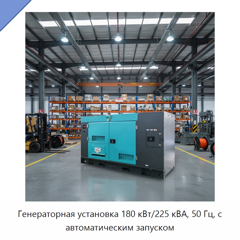 Генераторная установка 180 кВт/225 кВА, 50 Гц, с автоматическим запуском — Дизельные генераторы