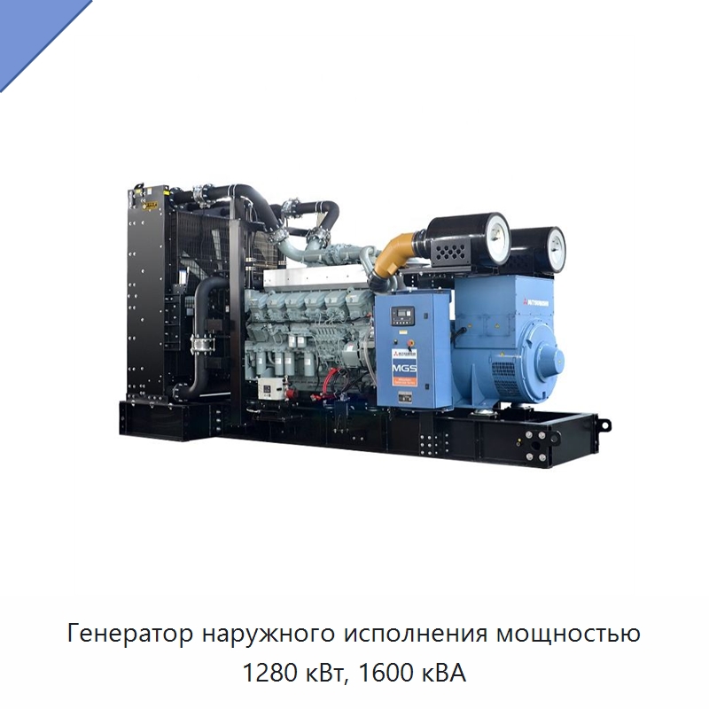 Генератор наружного исполнения мощностью 1280 кВт, 1600 кВА — Дизельные генераторы