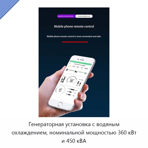 Генераторная установка с водяным охлаждением, номинальной мощностью 360 кВт и 450 кВА