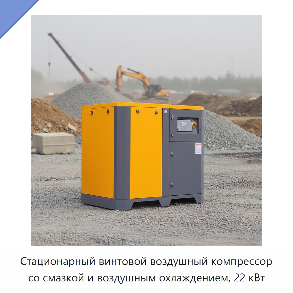 Стационарный винтовой воздушный компрессор со смазкой и воздушным охлаждением, 22 кВт — Промышленные компрессоры