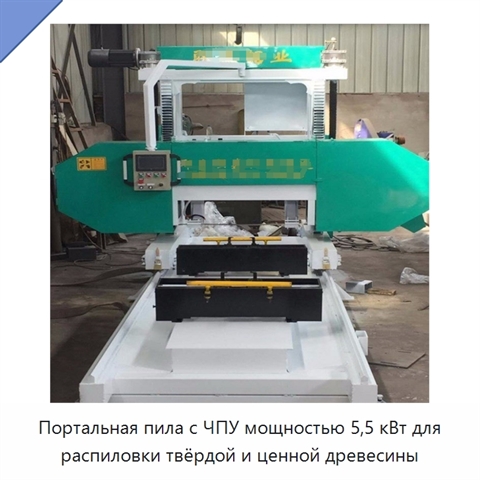 Портальная пила с ЧПУ мощностью 5,5 кВт для распиловки твёрдой и ценной древесины