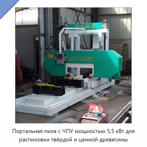 Портальная пила с ЧПУ мощностью 5,5 кВт для распиловки твёрдой и ценной древесины