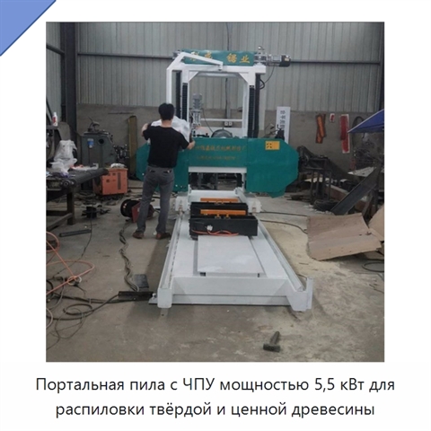 Портальная пила с ЧПУ мощностью 5,5 кВт для распиловки твёрдой и ценной древесины