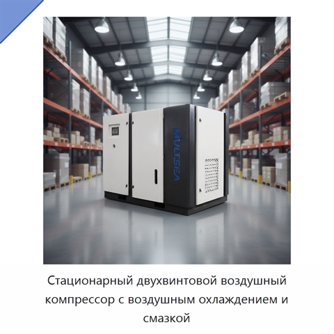 Стационарный двухвинтовой воздушный компрессор с воздушным охлаждением и смазкой