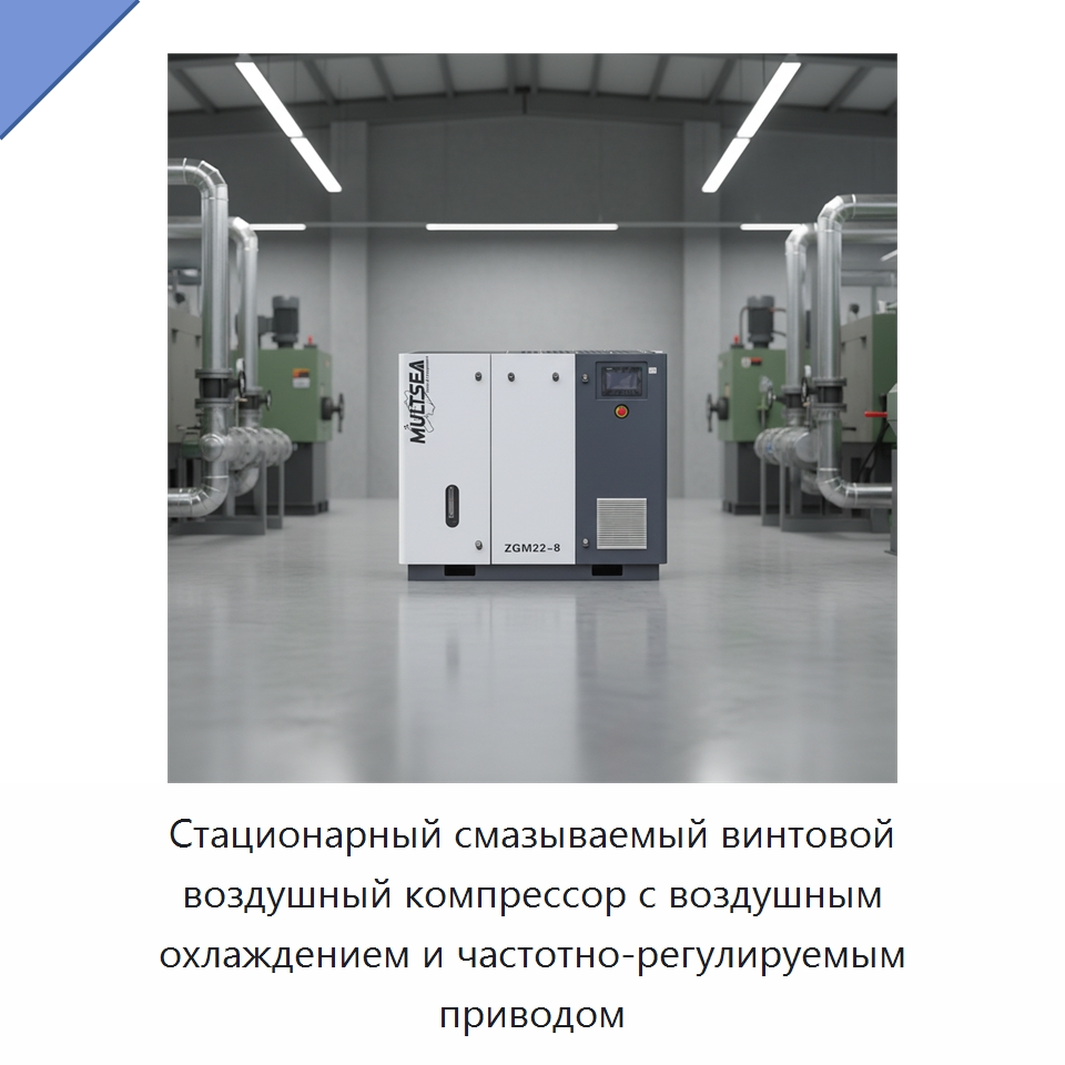 Стационарный смазываемый винтовой воздушный компрессор с воздушным охлаждением и частотно-регулируемым приводом — Промышленные компрессоры