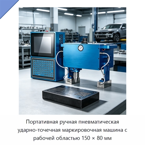 Портативная ручная пневматическая ударно-точечная маркировочная машина с рабочей областью 150 × 80 мм