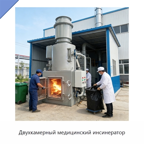 Двухкамерный медицинский инсинератор