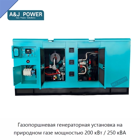 Газопоршневая генераторная установка на природном газе мощностью 200 кВт / 250 кВА