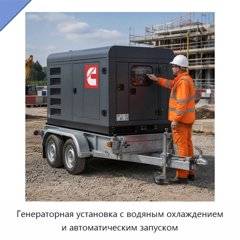 Генераторная установка с водяным охлаждением и автоматическим запуском