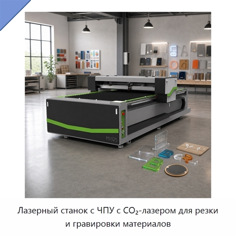 Лазерный станок с ЧПУ с CO₂-лазером для резки и гравировки материалов