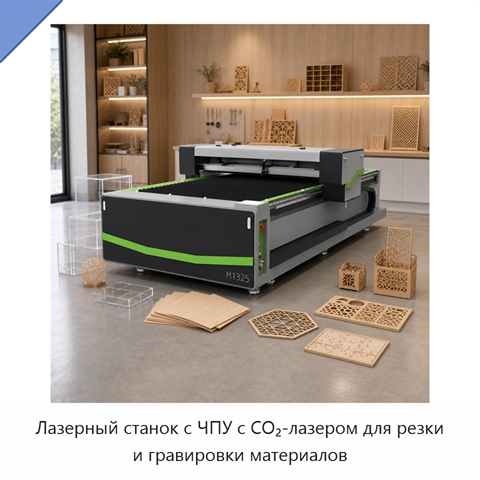 Лазерный станок с ЧПУ с CO₂-лазером для резки и гравировки материалов