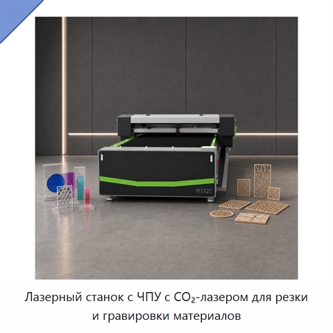 Лазерный станок с ЧПУ с CO₂-лазером для резки и гравировки материалов