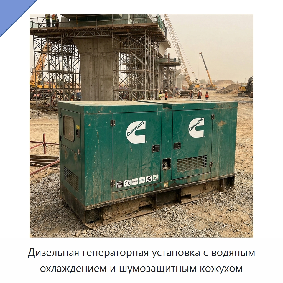 Дизельная генераторная установка с водяным охлаждением и шумозащитным кожухом — Генерация электроэнергии