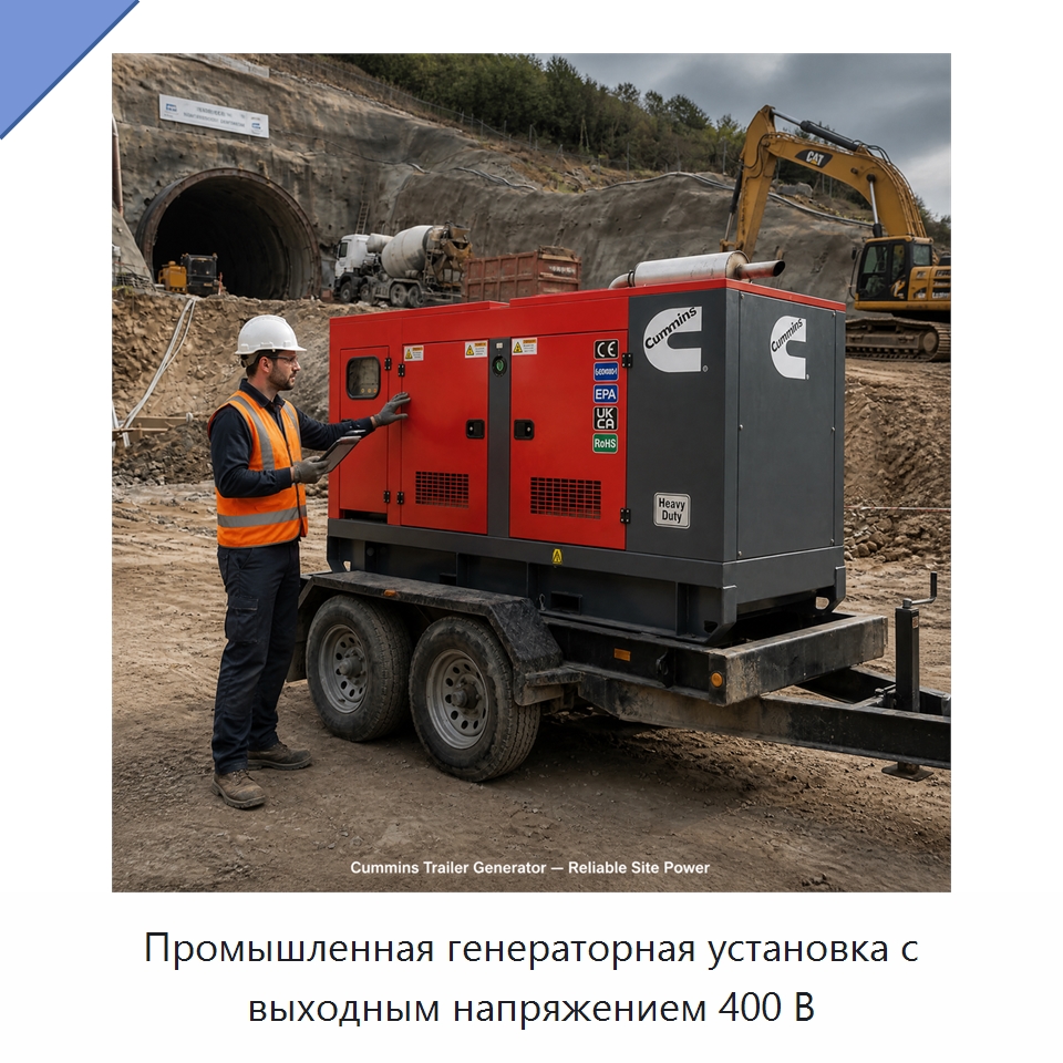 Промышленная генераторная установка с выходным напряжением 400 В — Генерация электроэнергии