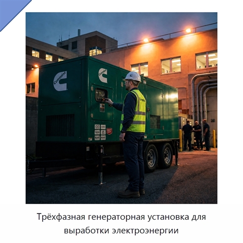 Трёхфазная генераторная установка для выработки электроэнергии
