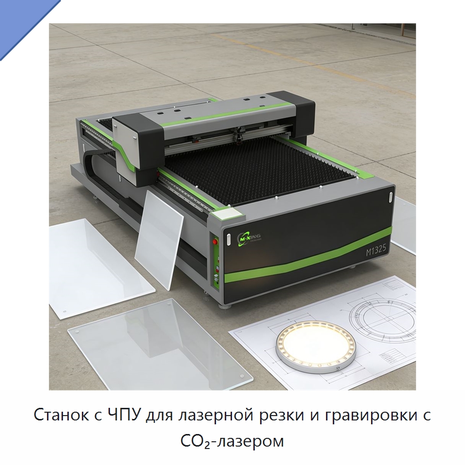 Станок с ЧПУ для лазерной резки и гравировки с CO₂-лазером — Станки лазерной резки