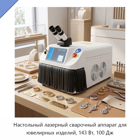 Настольный лазерный сварочный аппарат для ювелирных изделий, 143 Вт, 100 Дж