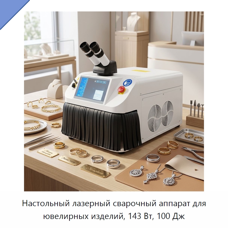Настольный лазерный сварочный аппарат для ювелирных изделий, 143 Вт, 100 Дж — Установки лазерной сварки