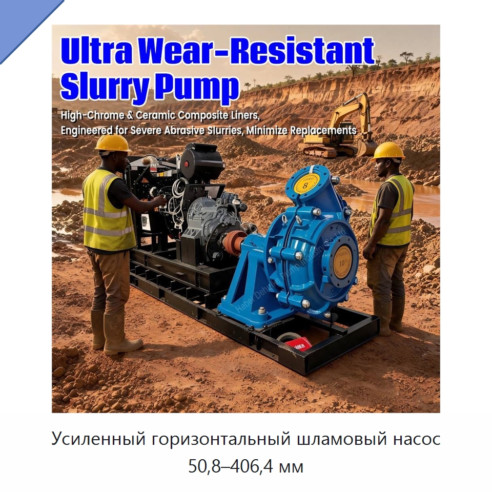 Усиленный горизонтальный шламовый насос 50,8–406,4 мм — Насосы