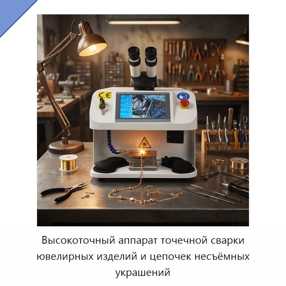 Высокоточный аппарат точечной сварки ювелирных изделий и цепочек несъёмных украшений — Установки лазерной сварки
