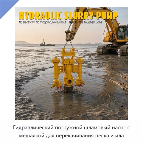 Гидравлический погружной шламовый насос с мешалкой для перекачивания песка и ила