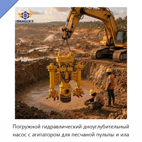 Погружной гидравлический дноуглубительный насос с агитатором для песчаной пульпы и ила