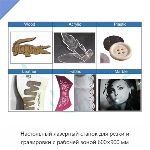 Настольный лазерный станок для резки и гравировки с рабочей зоной 600×900 мм