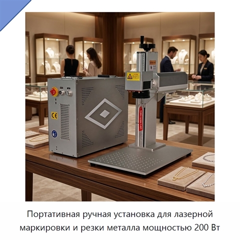 Портативная ручная установка для лазерной маркировки и резки металла мощностью 200 Вт