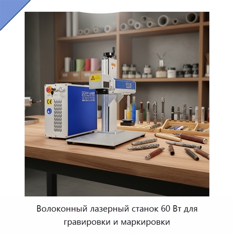 Волоконный лазерный станок 60 Вт для гравировки и маркировки