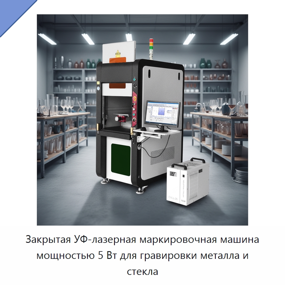 Закрытая УФ-лазерная маркировочная машина мощностью 5 Вт для гравировки металла и стекла — Лазерные маркировочные станки