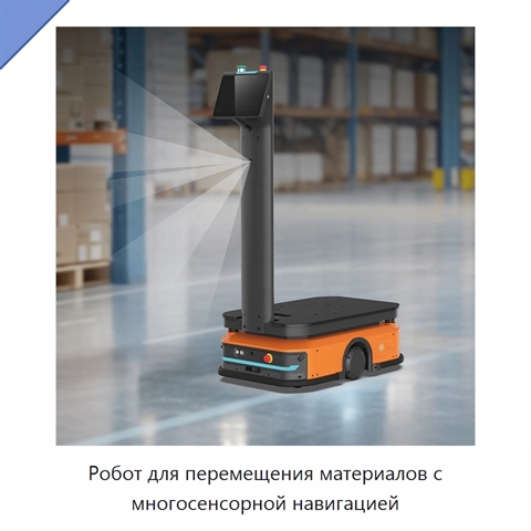 Робот для перемещения материалов с многосенсорной навигацией