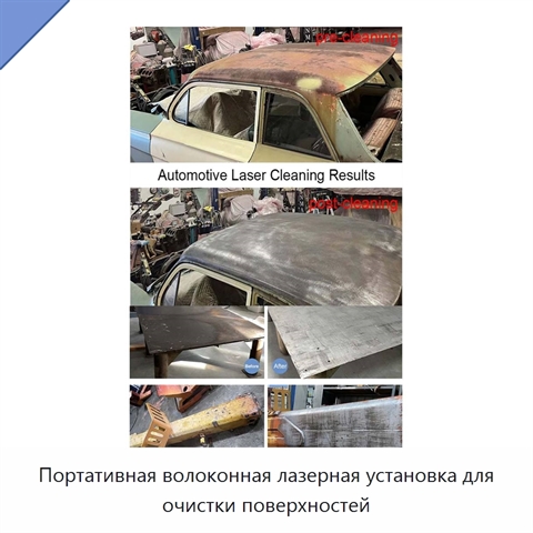 Портативная волоконная лазерная установка для очистки поверхностей