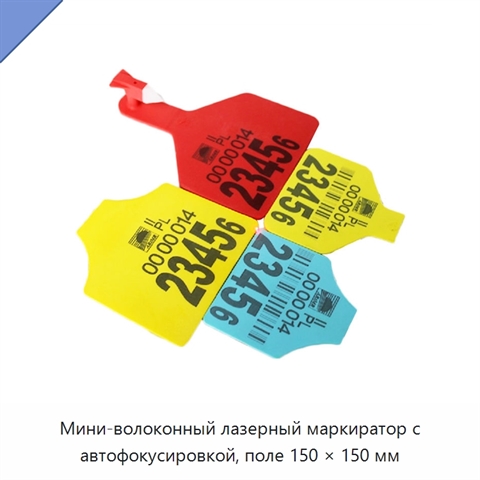 Мини-волоконный лазерный маркиратор с автофокусировкой, поле 150 × 150 мм