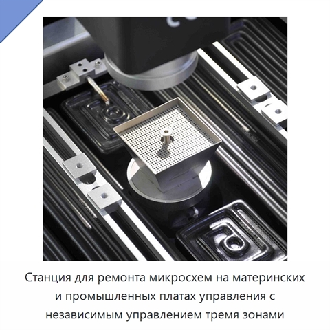 Станция для ремонта микросхем на материнских и промышленных платах управления с независимым управлением тремя зонами