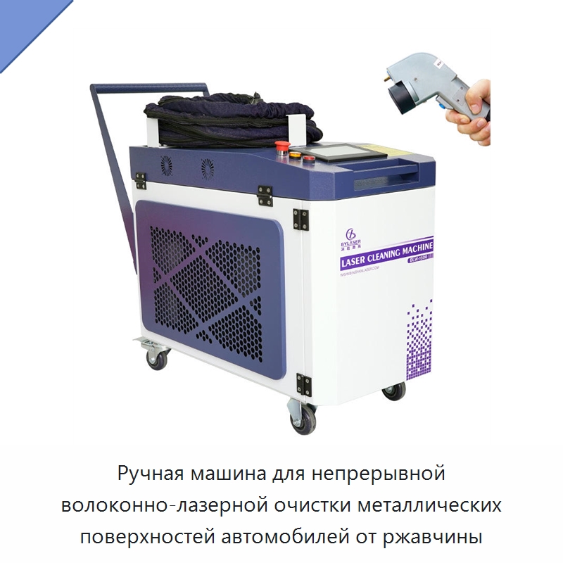 Ручная машина для непрерывной волоконно-лазерной очистки металлических поверхностей автомобилей от ржавчины — Лазерные маркировочные станки