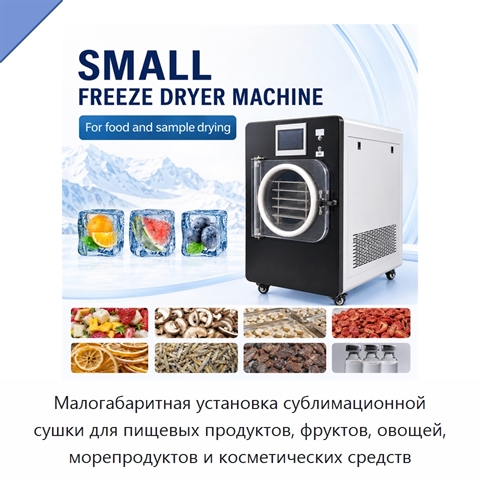 Малогабаритная установка сублимационной сушки для пищевых продуктов, фруктов, овощей, морепродуктов и косметических средств