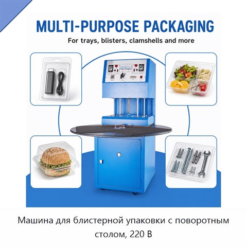 Машина для блистерной упаковки с поворотным столом, 220 В