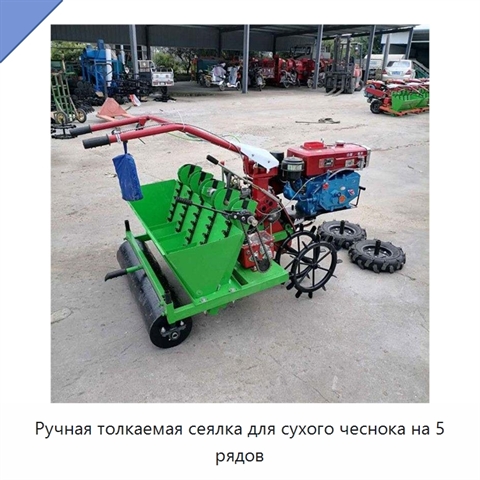 Ручная толкаемая сеялка для сухого чеснока на 5 рядов