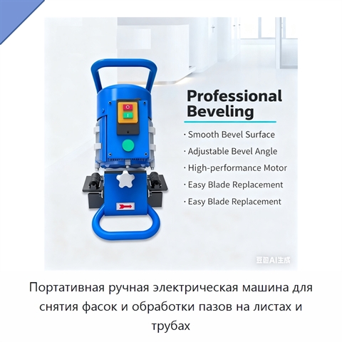 Портативная ручная электрическая машина для снятия фасок и обработки пазов на листах и трубах