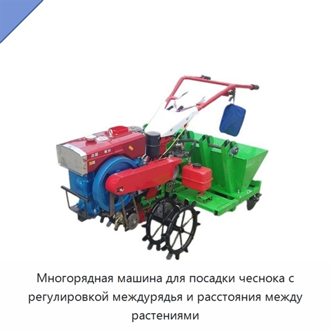 Многорядная машина для посадки чеснока с регулировкой междурядья и расстояния между растениями