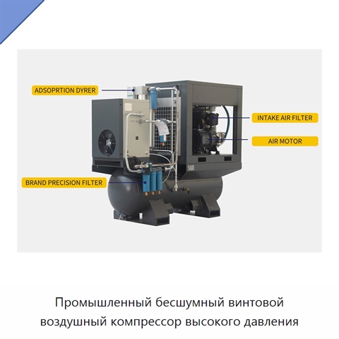 Промышленный бесшумный винтовой воздушный компрессор высокого давления