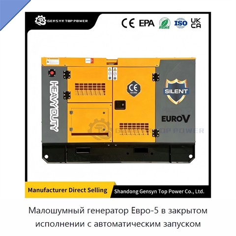 Малошумный генератор Евро-5 в закрытом исполнении с автоматическим запуском