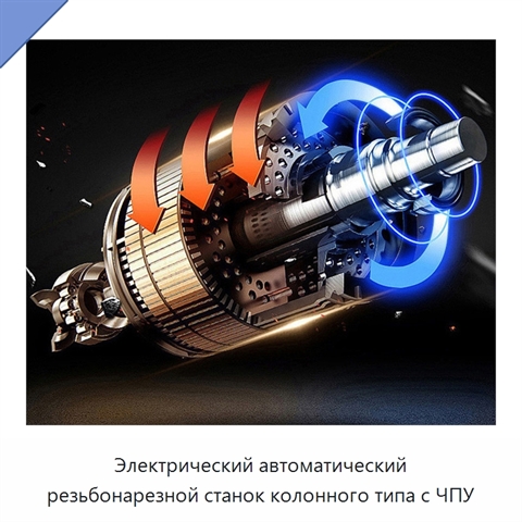 Электрический автоматический резьбонарезной станок колонного типа с ЧПУ