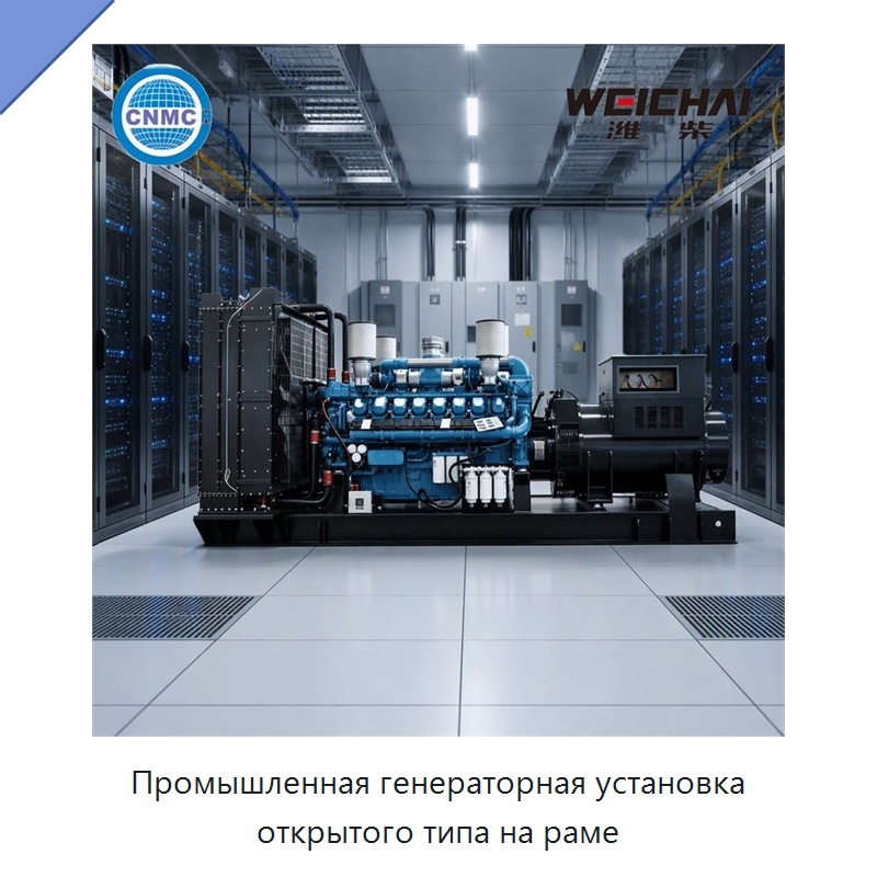 Промышленная генераторная установка открытого типа на раме — Дизельные генераторы