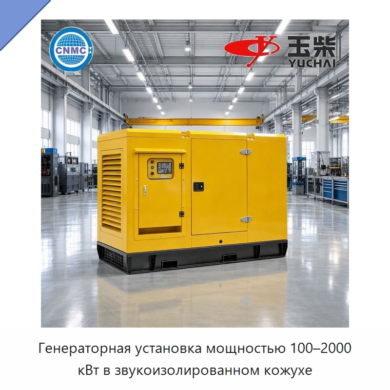 Генераторная установка мощностью 100–2000 кВт в звукоизолированном кожухе — Дизельные генераторы