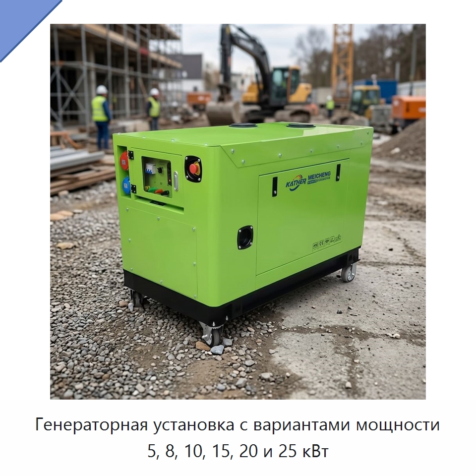Генераторная установка с вариантами мощности 5, 8, 10, 15, 20 и 25 кВт — Бензиновые генераторы