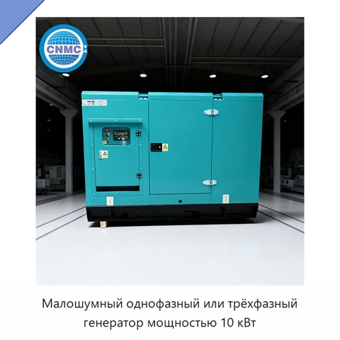 Малошумный однофазный или трёхфазный генератор мощностью 10 кВт