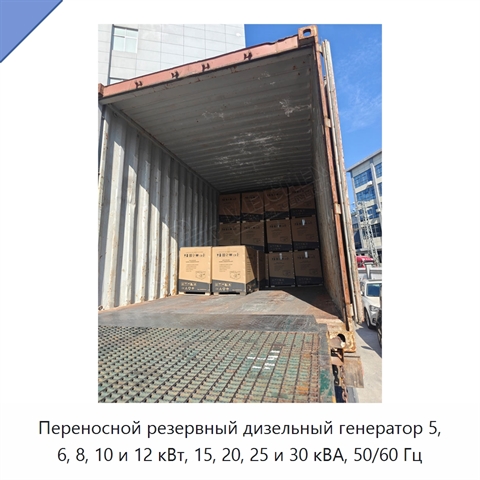 Переносной резервный дизельный генератор 5, 6, 8, 10 и 12 кВт, 15, 20, 25 и 30 кВА, 50/60 Гц